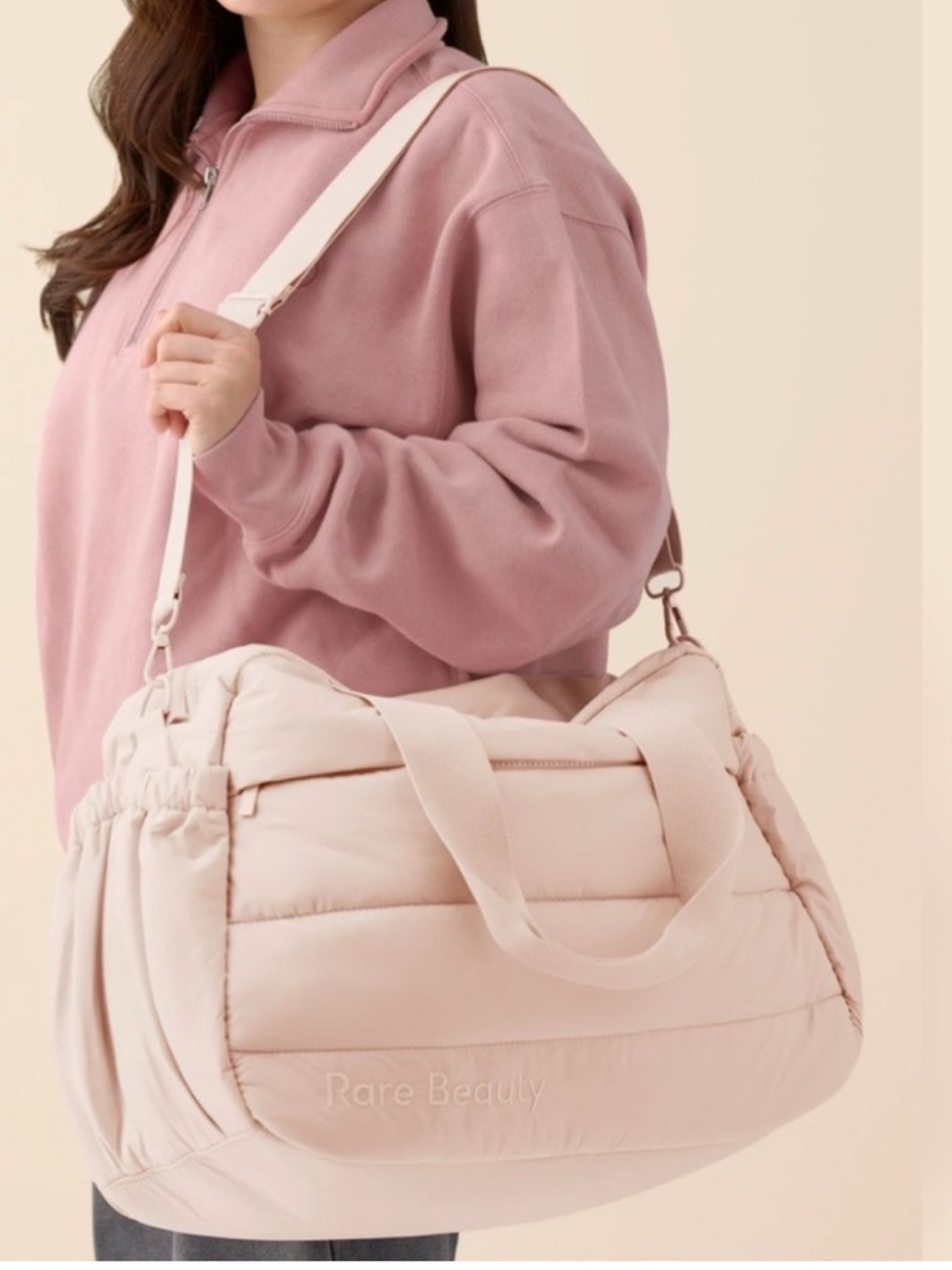 RARE BEAUTY PUFFY CARRYALL TOTE;—AWAKEN CONFIDENCE